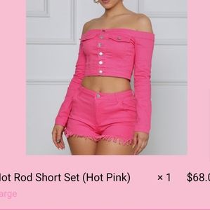 Pink 2 Piece Short Set Size Large